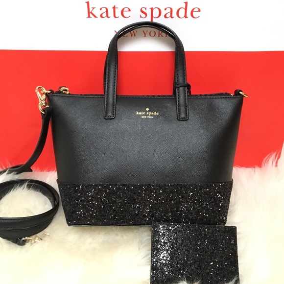 kate spade Handbags - 🆕Kate Spade Greta Court glitter dipped bag bundle